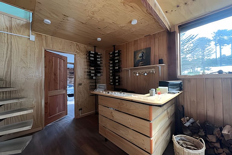 Quarto no “Volkano”, centro de montanha, Corralco.