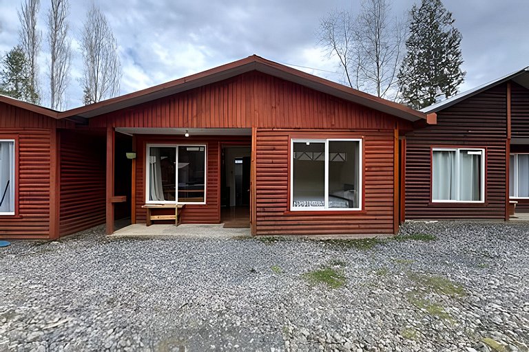 Family cabin steps from Lake Licanray.