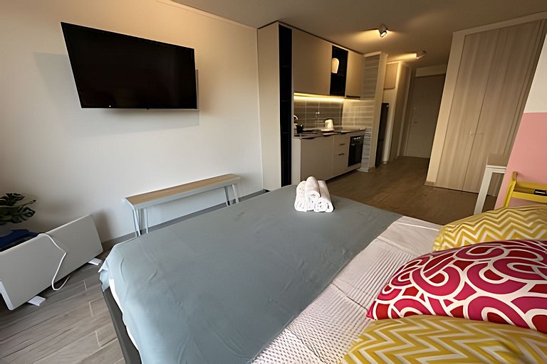 Apartamento a minutos da Movistar Arena, Santiago Centro.