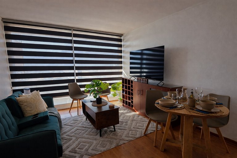 Apartment steps from Mall Alto Las Condes.