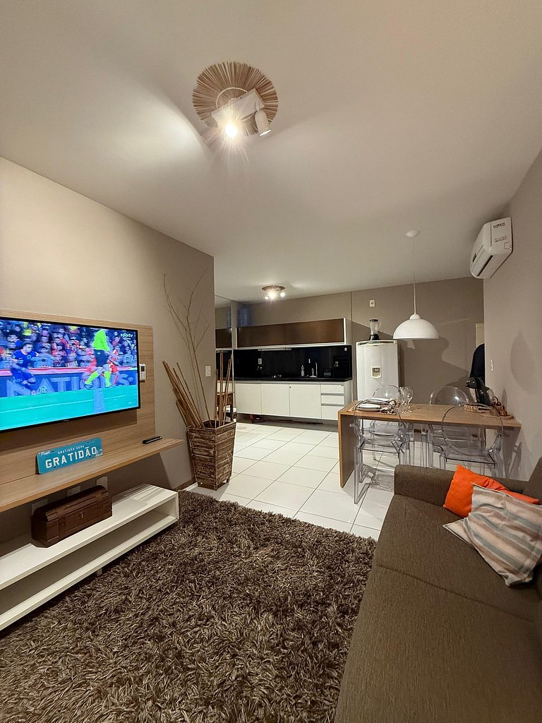 Apartamento com piscinas incríveis, Barra de São Miguel.