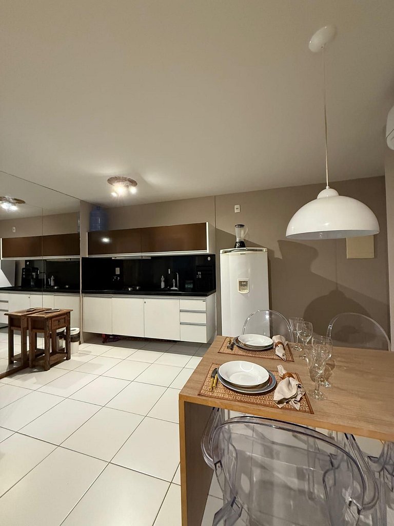 Apartamento con increíbles piscinas, Barra de São Miguel.