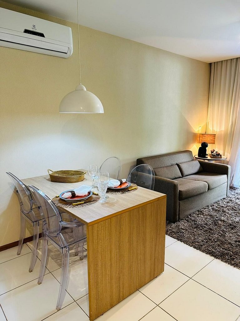 Apartamento com piscinas incríveis, Barra de São Miguel.