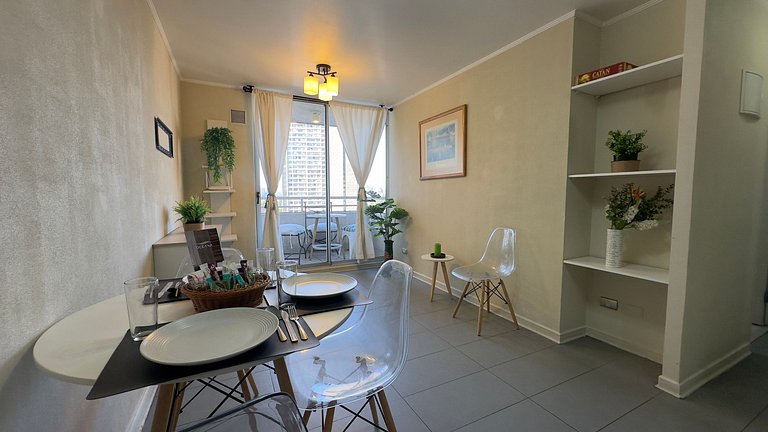 Apartamento a passos do metrô em Estación Central.