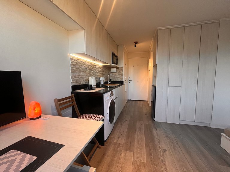 Studio apartment steps from Parque Almagro Metro.