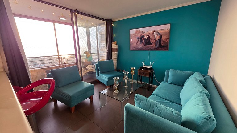 Apartamento de frente para o mar ideal para quem trabalha na