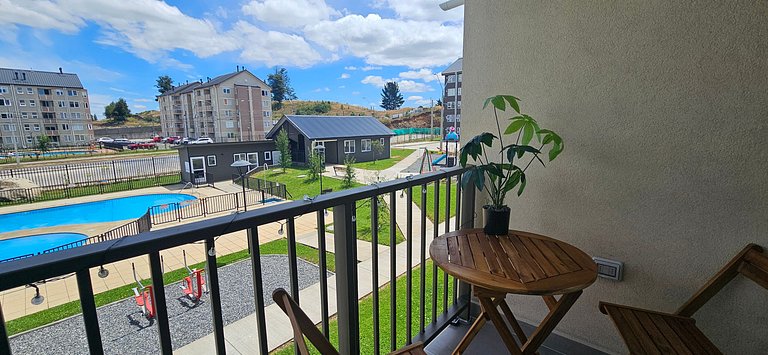 Apartamento confortável com estacionamento e piscina