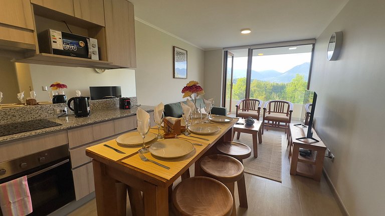 Incredible family apartment with parking in Pucón.