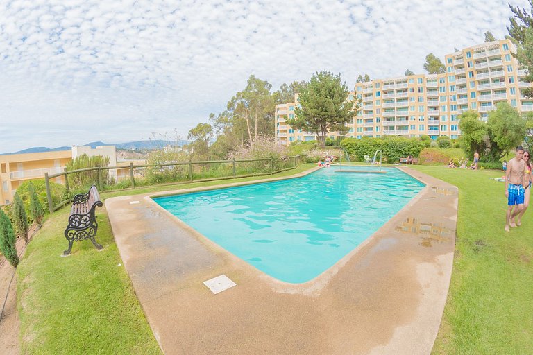 Apartamento em complexo privado, à beira-mar, Horcón.