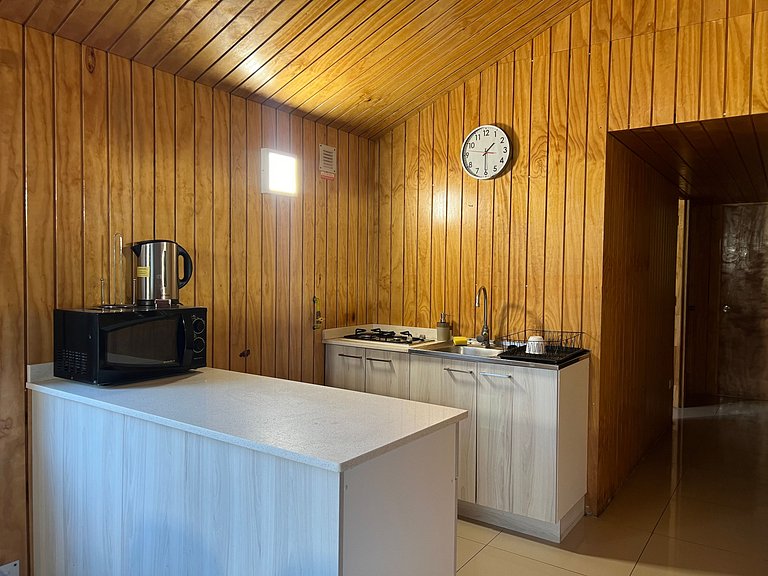 Cabin with green areas, steps from the sea, Curanipe.