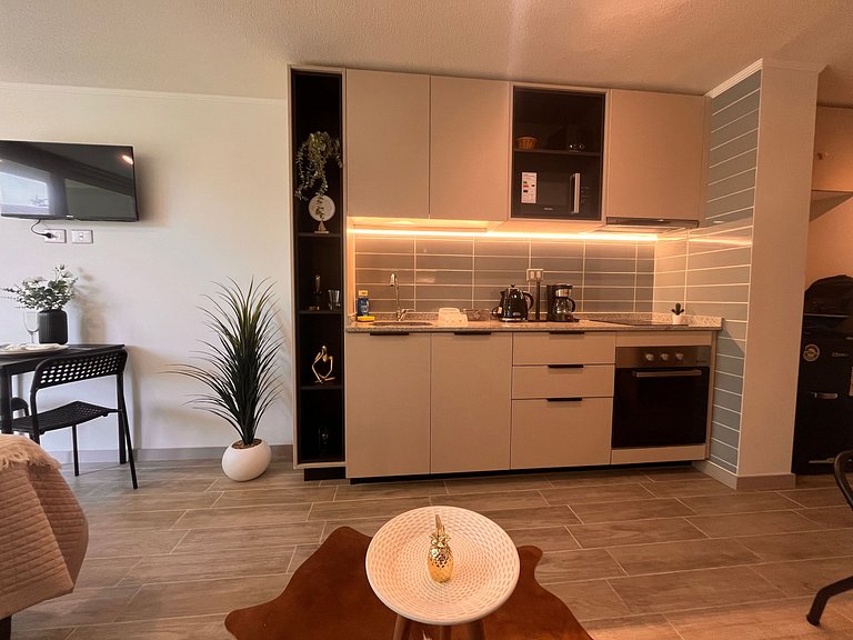 Apartamento com ar-condicionado a minutos da Movistar Arena.